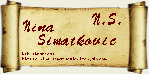 Nina Simatković vizit kartica
